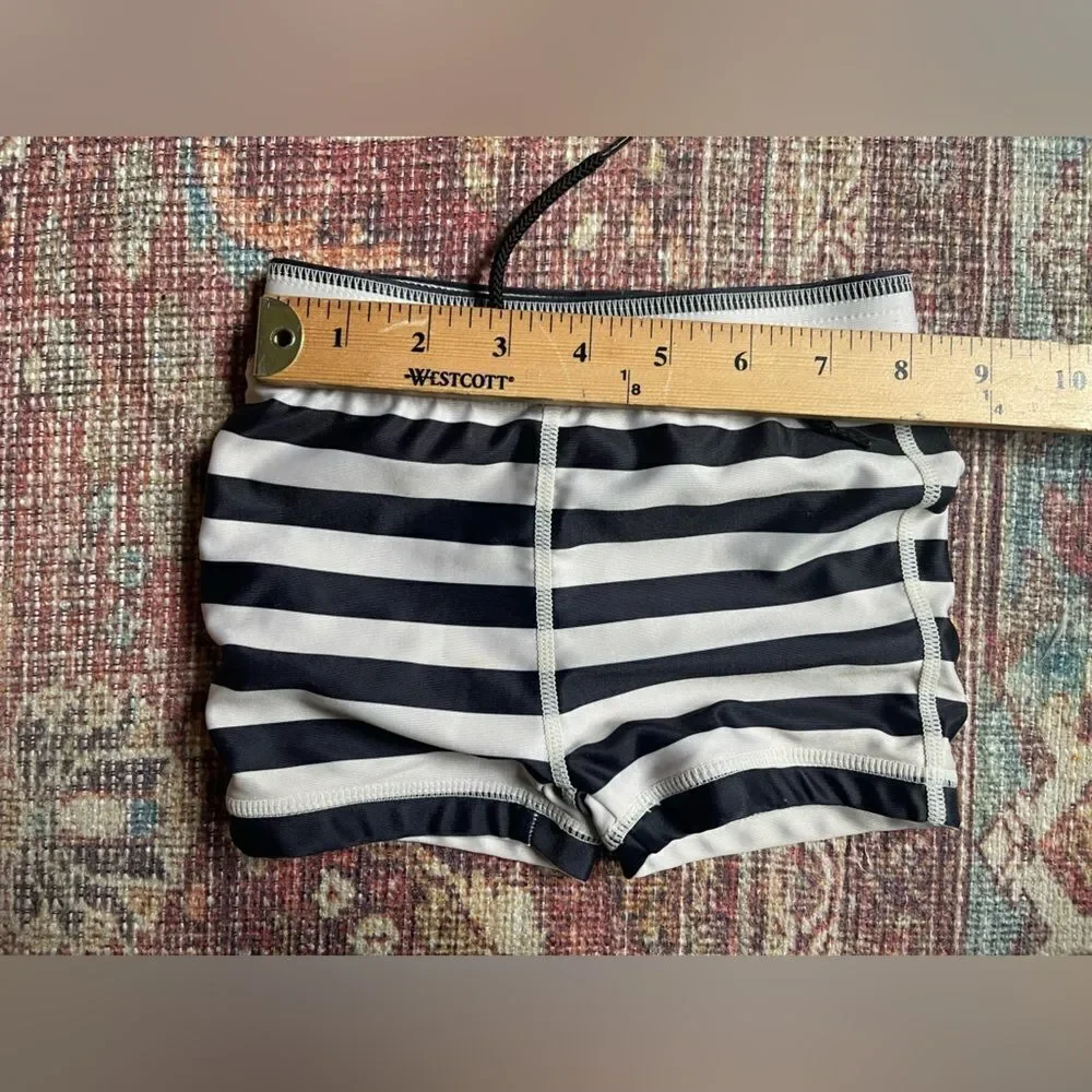 Tea collection 12-18 month Striped Black and White Swim Shorts